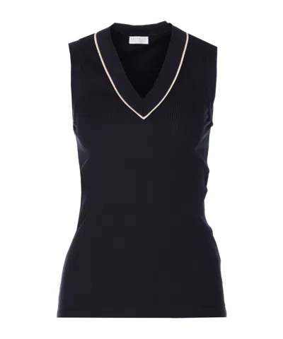 BRUNELLO CUCINELLI BRUNELLO CUCINELLI V-NECK SLEEVELESS TANK TOP