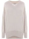 Brunello Cucinelli V-neck Long-sleeved Sweater In White