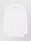 Brunello Cucinelli Relaxed Fit Lightweight Sweater With Deep V-neckline In White