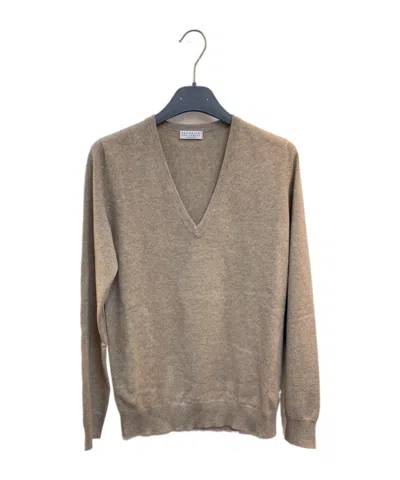 Brunello Cucinelli V-neck Long-sleeved Sweater In Gray
