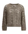 Brunello Cucinelli V-neck Long-sleeved Sweater In Green