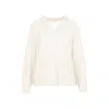 Brunello Cucinelli V-neck Mohair Sweater In White