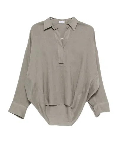 Brunello Cucinelli V-neck Shirt In Gray