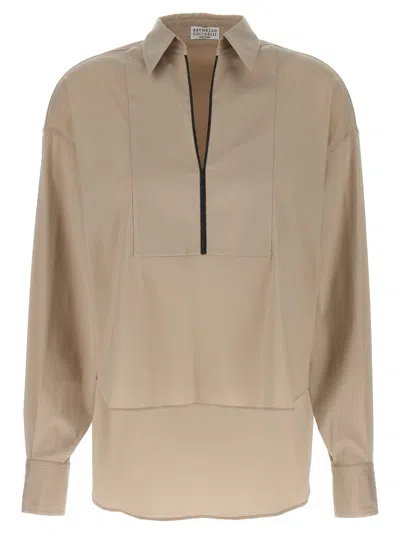 BRUNELLO CUCINELLI V-NECK SHIRT MONILE