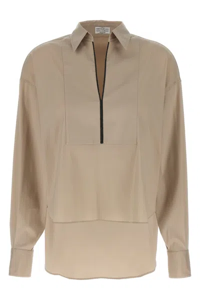 BRUNELLO CUCINELLI V-NECK SHIRT MONILE