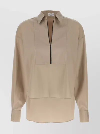 Brunello Cucinelli V-neck Shirt With Collared Design