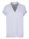 BRUNELLO CUCINELLI BRUNELLO CUCINELLI V-NECK SILVER T-SHIRT