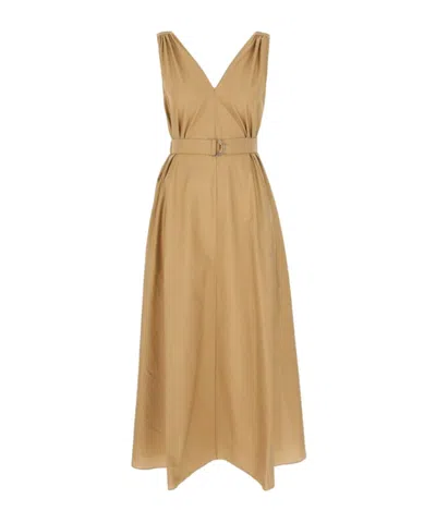 BRUNELLO CUCINELLI V-NECK SLEEVELESS DRESS