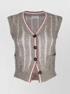 Brunello Cucinelli V-neck Sleeveless Knit Vest Design