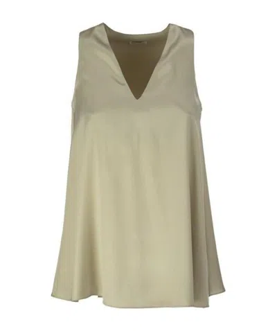 BRUNELLO CUCINELLI BRUNELLO CUCINELLI V-NECK SLEEVELESS TOP