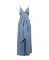 Brunello Cucinelli V-neck Spaghetti-strap Dress In Blue