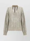 Brunello Cucinelli Silk And Linen V-neck Sweater