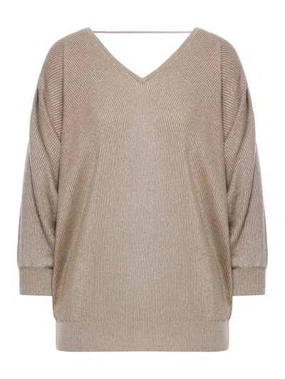 BRUNELLO CUCINELLI V-NECK SWEATER IN COTTON AND VISCOSE
