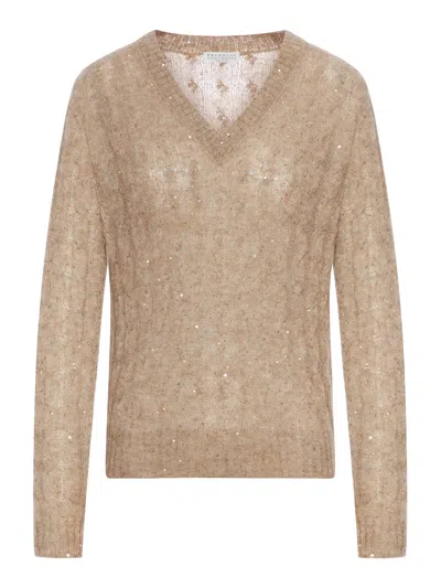 BRUNELLO CUCINELLI MOHAIR WOOL BLEND V-NECK SWEATER