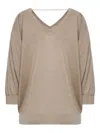 Brunello Cucinelli V-neck Sweater In Brown