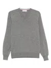 Brunello Cucinelli V-neck Sweater In Gray