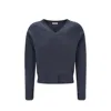 Brunello Cucinelli Long-sleeved V-neck Sweater In Black