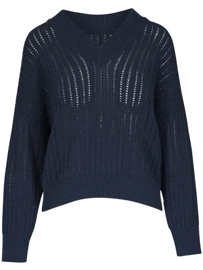 Brunello Cucinelli Pullover Mit V-ausschnitt In Blau