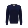 Brunello Cucinelli Crew Neck Knit Sweater In Blue