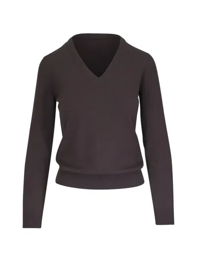 Brunello Cucinelli V-neck Sweater In Brown