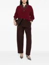 Brunello Cucinelli V-neck Sweater In Burgundy