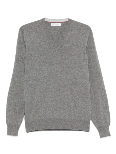 Brunello Cucinelli V-neck Sweater In Multi