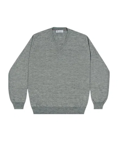 Brunello Cucinelli V-neck Sweater In Gray