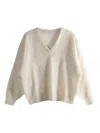 Brunello Cucinelli Sequin-embellished Brushed Knitted Sweater In Neutral