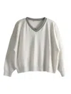 Brunello Cucinelli V-neck Sweater In Neutral