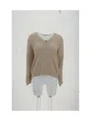 Brunello Cucinelli V-neck Knitted Jumper In White