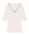 Brunello Cucinelli V-neck T-shirt In White