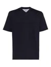 Brunello Cucinelli Brunello Cucinlli V-neck T-shirt In Azul Oscuro