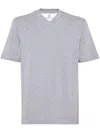 Brunello Cucinelli V-neck Short-sleeve T-shirt In Gray