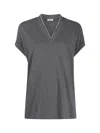 Brunello Cucinelli V-neck T-shirt Grey In Gray