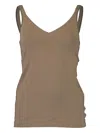 Brunello Cucinelli V-neck Tank Top In Green