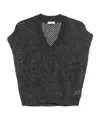 Brunello Cucinelli Grey V Neck Sweatshirt
