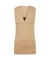 Brunello Cucinelli V-neck Top In Nude