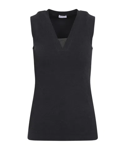 Brunello Cucinelli V-neck Vest In Black