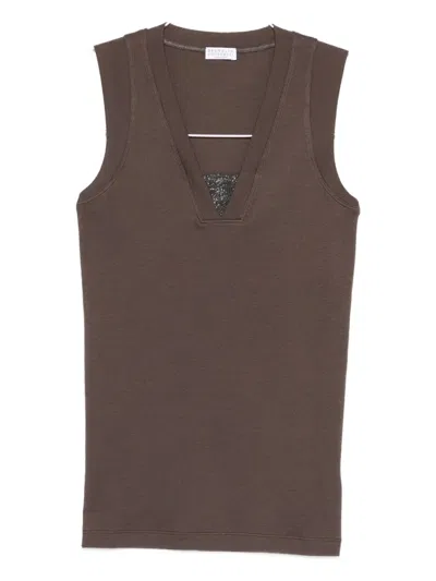 Brunello Cucinelli V-neck Vest In Multi