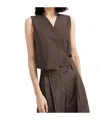 Brunello Cucinelli Tropical Luxury Wool Vest In Brown