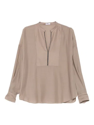 BRUNELLO CUCINELLI BRUNELLO CUCINELLI V NECKED BLOUSE