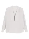Brunello Cucinelli Women Silk Stretch Satin Blouse In Gray