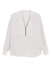 Brunello Cucinelli Women Silk Stretch Satin Blouse In White