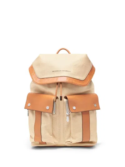 Brunello Cucinelli Vachetta Backpack In 中性色