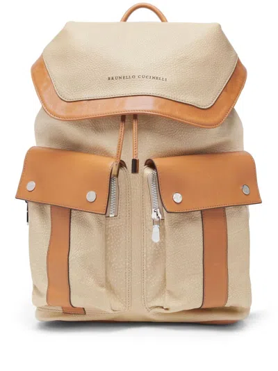 Brunello Cucinelli Vachetta Backpack In Neutrals