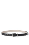 Brunello Cucinelli Vachetta Belt With Monili In Black