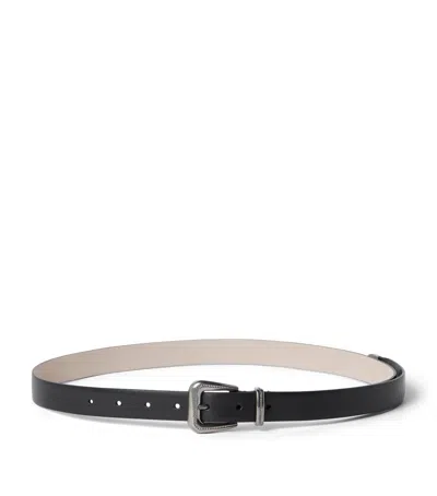 Brunello Cucinelli Vachetta Leather Belt In Black
