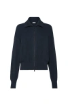Brunello Cucinelli Metallic-threading Cardigan In Blue