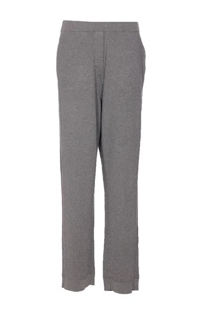 BRUNELLO CUCINELLI VANISE SPARKLING KNITTED TROUSERS IN ENGLISH RIB