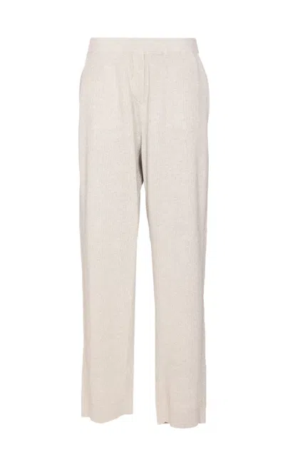BRUNELLO CUCINELLI VANISE SPARKLING KNITTED TROUSERS IN ENGLISH RIB